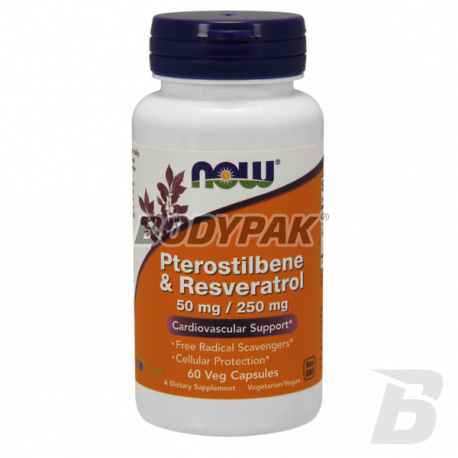 NOW Foods Pterostilbene & Resveratrol - 60 kaps.