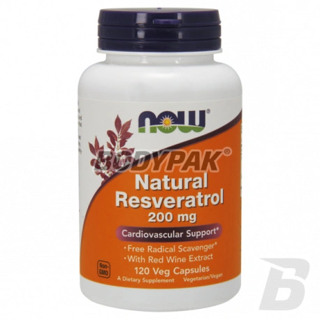 NOW Foods Natural Resveratrol 200mg - 120 kaps.