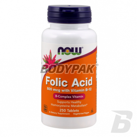 NOW Foods Folic Acid with Vitamin B-12 - 250 tabl.