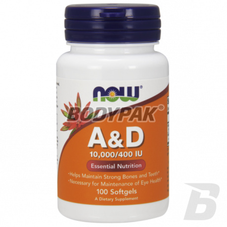 NOW Foods Vitamin A&D 10000/400 IU - 100 kaps.