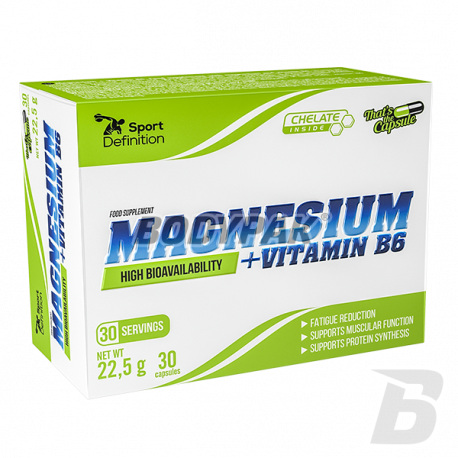 Sport Definition Magnesium + Vitamin B6 - 30 kaps.