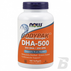 NOW Foods DHA-500 Double Strength [500 DHA / 250 EPA] - 180 kaps.