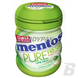 Mentos Pure Fresh Lime Mint Sugarfree Gumy do żucia o smaku limonkowo-miętowym bez dodatku cukru - 60g