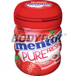 Mentos Pure Fresh Strawberry Sugarfree Gumy do żucia o smaku truskawkowym bez dodatku cukru - 60g