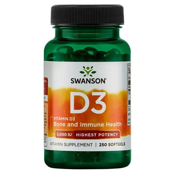 Swanson Vitamin D3 5000 IU - 250 kaps.