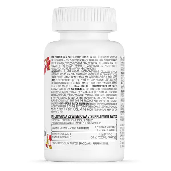 Ostrovit Vitamin D3 + K2 - 90 tabl.