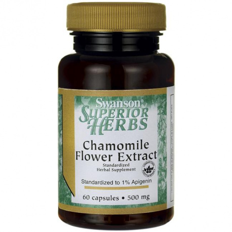 Swanson Chamomile Flower Extract Ekstrakt z Rumianku pospolitego 500 mg - 60 kaps.