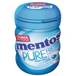 Mentos Pure Fresh Freshmint Sugarfree Gumy do żucia o smaku miętowym bez dodatku cukru - 20g