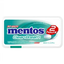 Mentos 2H Clean Breath Intense Mint Odświeżające pastylki bez cukru - 21g (30 pastylek)