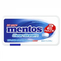 Mentos 2H Clean Breath Peppermint Odświeżające pastylki bez cukru - 21g (30 pastylek)