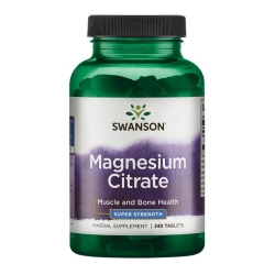 Swanson Magnesium Citrate Super Strength Cytrynian Magnezu - 120 tabl.