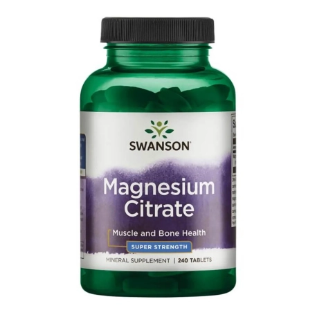 Swanson Magnesium Citrate Super Strength Cytrynian Magnezu - 120 tabl.