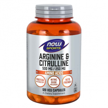 NOW Foods Arginine & Citrulline 500 mg / 250 mg - 120 kaps.