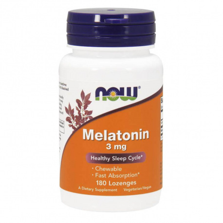 NOW Foods Melatonin 3 mg Lozenges - 180 tabl. do ssania