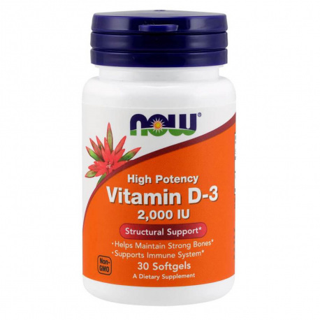 NOW Foods Vitamin D-3 High Potency 2000 IU - 30 kaps.