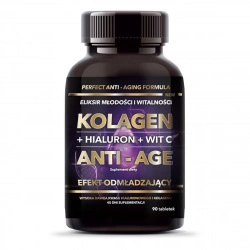 Intenson Kolagen ANTI-AGE + Kwas Hialuronowy + Witamina C - 90 tabl.