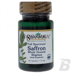 Swanson Full Spectrum Saffron Whole Ground Stigmas 15mg - 60 kaps.