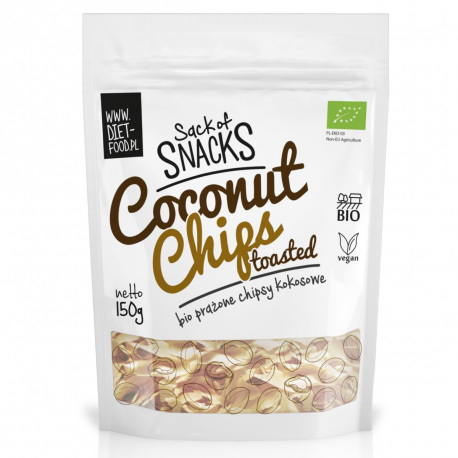 Diet-Food Coconut Chips Toasted - Bio prażone chipsy kokosowe - 150g