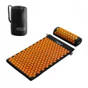 4fizjo - Acupressure Mat - Mata do akupresury z poduszką 72x42 - Czarno-pomarańczowy