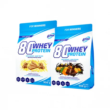 6PAK Nutrition 80 Whey Protein - Zestaw dwóch smaków - 2x908g