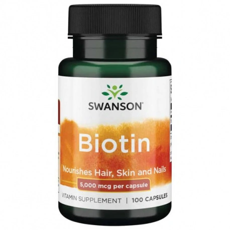 Swanson Biotin 5000 mcg - 100 kaps.