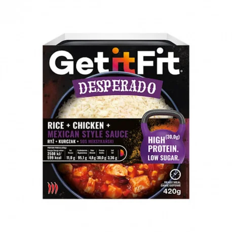 JOYFOOD - GetItFit - DESPERADO. Ryż z kurczakiem w sosie meksykańskim - 420g