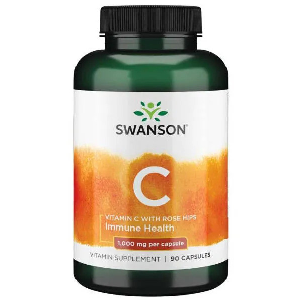 Swanson Vitamin C with Rose Hips 1000mg - 90 kaps.
