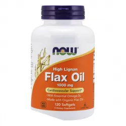 NOW Foods Hi-Lingan Flax Oil Organic - 120 kaps.