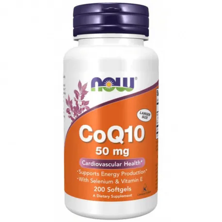 NOW Foods CoQ10 50 mg with Selenium & Vitamin E - 200 kaps.
