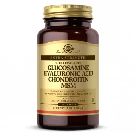 Solgar Glucosamine Hyaluronic Acid Chondroitin MSM (SHELLFISH-FREE) - 120 tabl.
