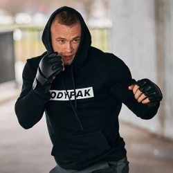 BODYPAK Bluza z kapturem męska - BLACK 