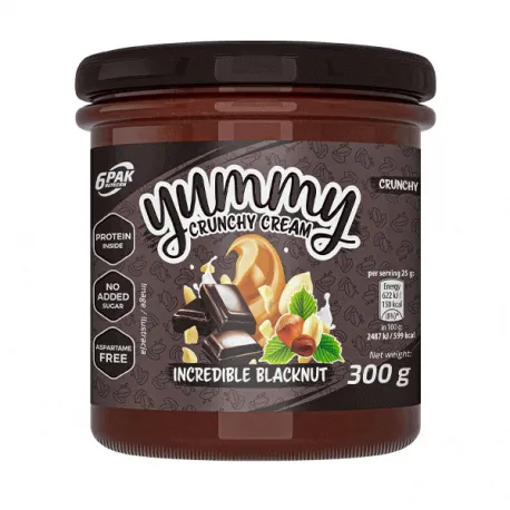 6PAK Nutrition Yummy Cream 330g - Incredible Blacknut