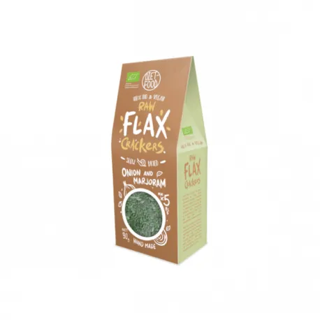 Diet Food Flax Crackers Onion i Marjoram (Krakersy lniane z cebulą i majerankiem) - 90g