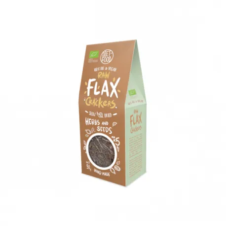 Diet Food Flax Crackers Herbs and Seeds (Krakersy lniane z ziołami i nasionami) - 90g