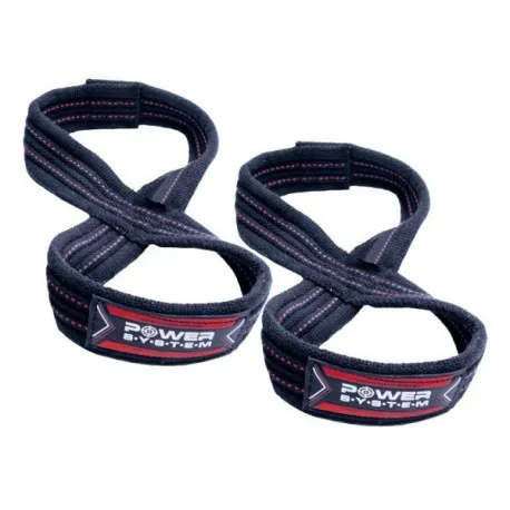 Power System Lifting Straps FIGURE 8 [Black/Red] - 1 para