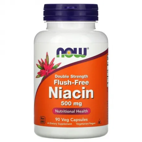 NOW Foods Niacin Flush Free 500mg - 90 kaps.