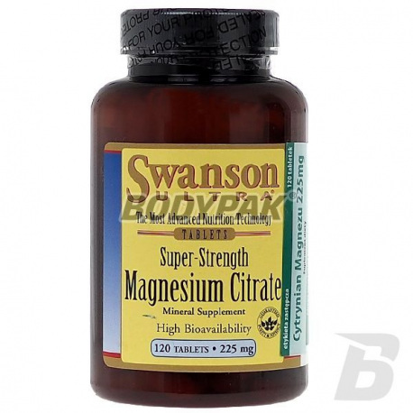 Swanson Magnesium Citrate Super Strength Cytrynian Magnezu - 120 tabl.