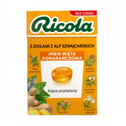 Ricola Cukierki Ziołowe Bez Cukru Imbir Mięta Pomarańcza - 27,5 g
