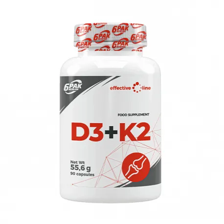 6PAK Nutrition Effective Line D3 + K2 - 90 kaps.