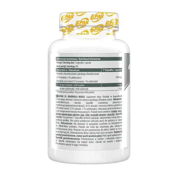 6PAK Nutrition Effective Line Rhodiola Rosea - 90 kaps.