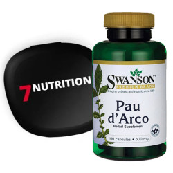 Swanson Pau d'Arco 500mg - 100 kaps. + Pillbox GRATIS