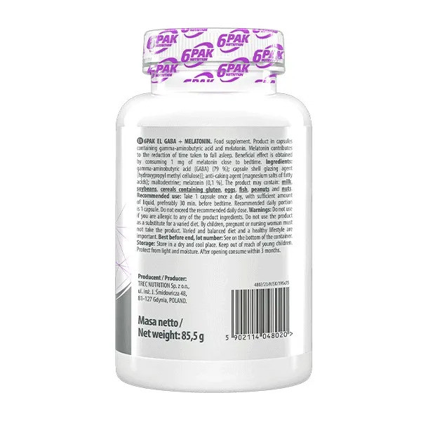 6PAK Nutrition Effective Line GABA + Melatonin - 90 kaps.