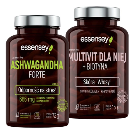 Zestaw Essensey Ashwagandha Forte + Multivit Dla Niej