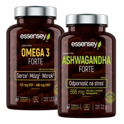 Zestaw Essensey Ashwagandha Forte + Omega 3 Forte