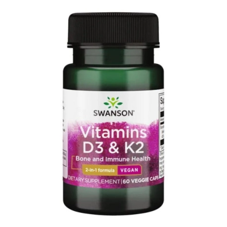 Swanson Vitamins D3 & K2 - 2000 IU & 75 μg - 60 kaps.