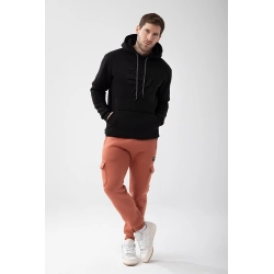 Trec Wear Czarna bluza męska z kapturem Basic Hoodie 150 Black