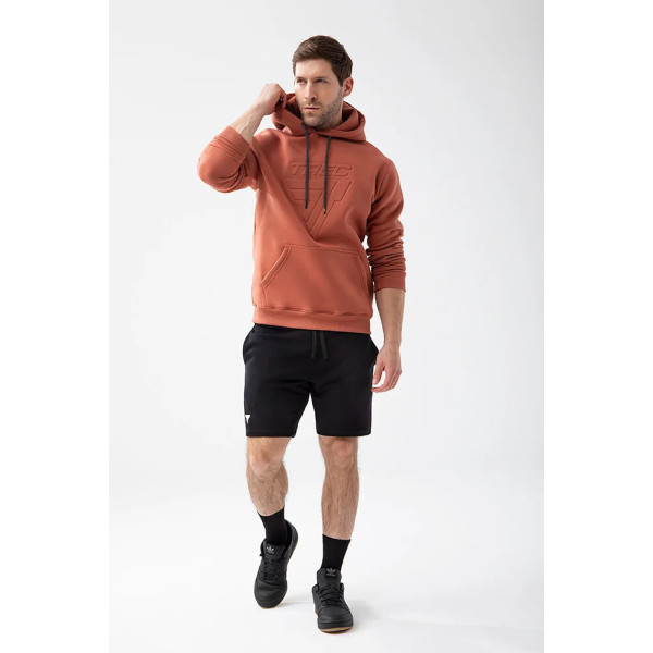Trec Wear Brązowa bluza męska z kapturem Basic Hoodie 150 Brown