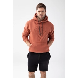 Trec Wear Brązowa bluza męska z kapturem Basic Hoodie 150 Brown