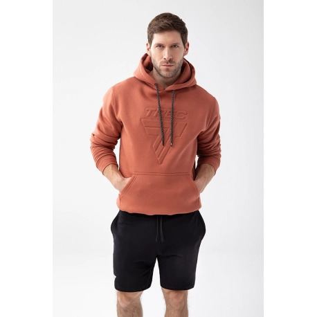 Trec Wear Brązowa bluza męska z kapturem Basic Hoodie 150 Brown