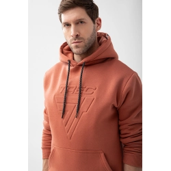 Trec Wear Brązowa bluza męska z kapturem Basic Hoodie 150 Brown